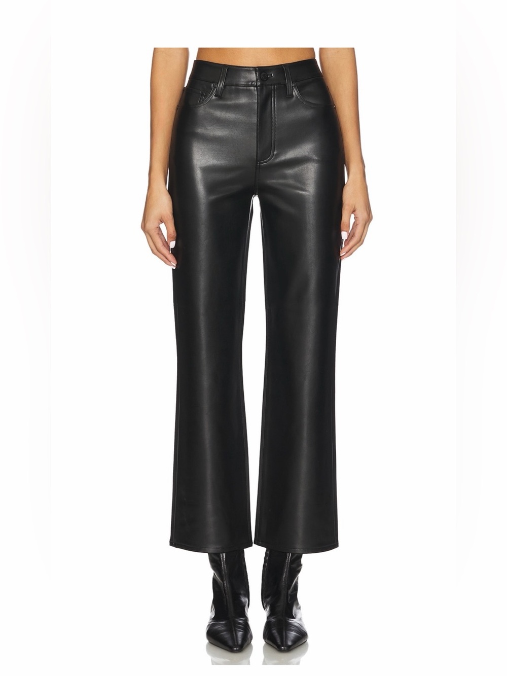 Pistola size 25 Black Faux Leather High-Waist Ally Pant